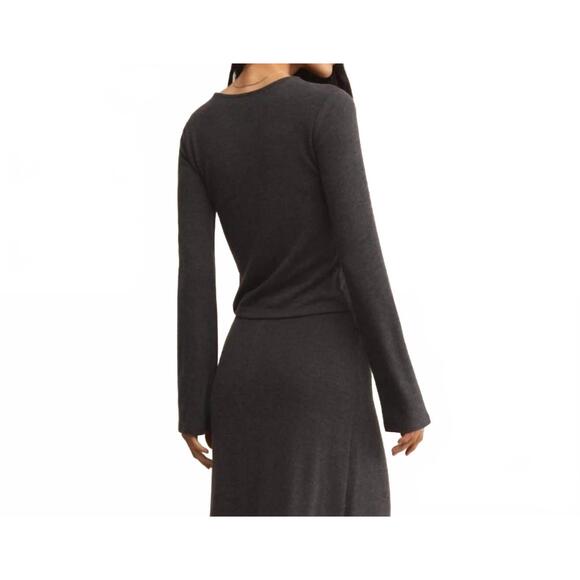 NEW Z SUPPLY demure top in charcoal heather - Picture 3 of 3